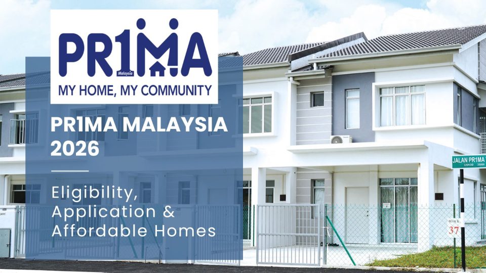 Modern PR1MA affordable housing development in Malaysia featuring apartment buildings, landscaped gardens and family-friendly community facilities.